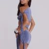 Mena Asymmetric Mini Dress in Indigo
