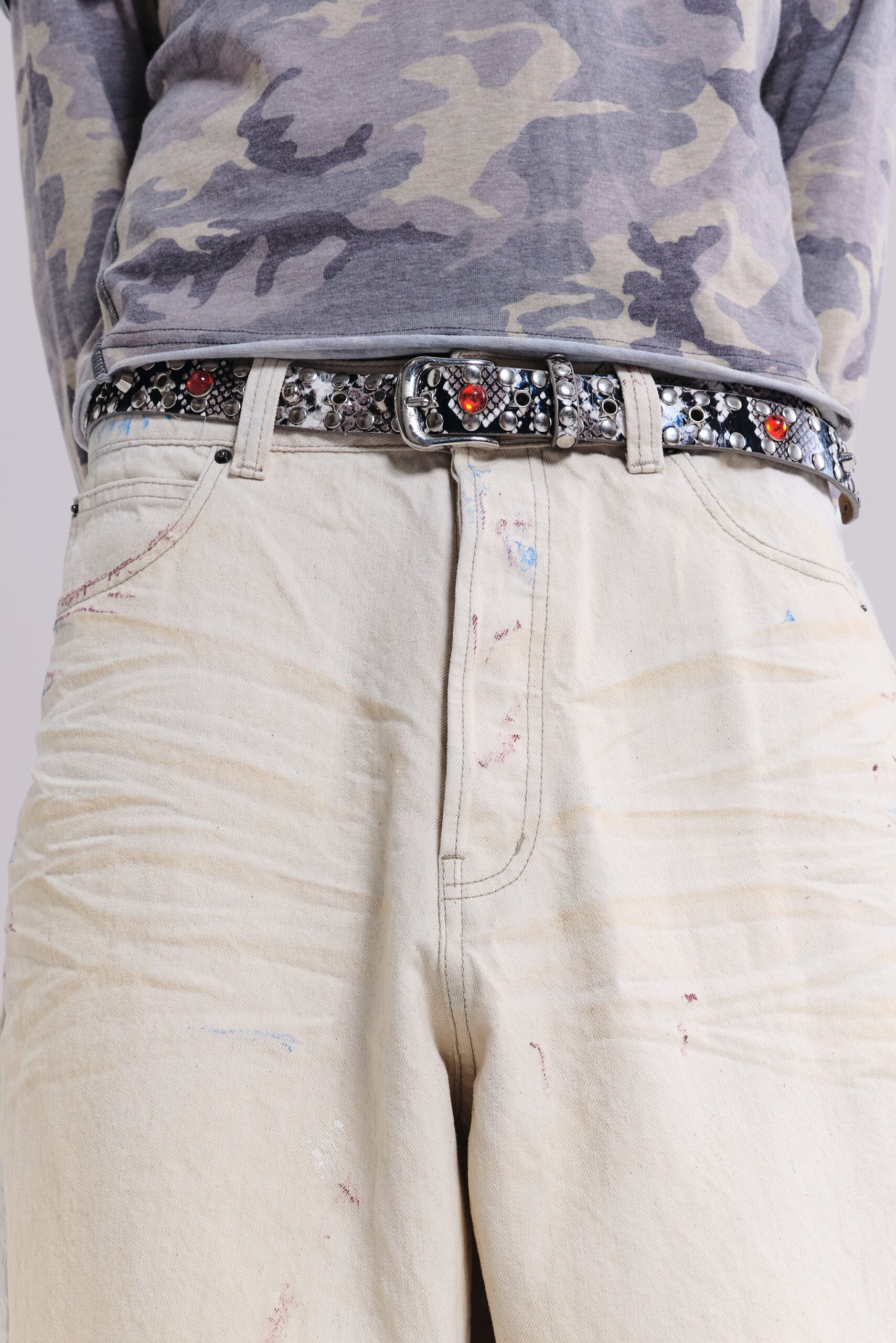 Ecru Paint Colossus Jeans