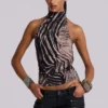 Zebra Zene Backless Top