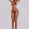 Melona Embellished Bikini Top in Tangerine