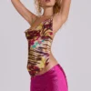 Lavinia Fringe Mini Skirt in Cerise