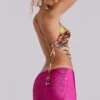 Lavinia Fringe Mini Skirt in Cerise