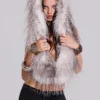 Haka Faux Feather Fur Backless Top