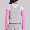 Lexie Triple Layer Long Sleeve Top in Grey Marl