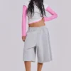 Lexie Triple Layer Long Sleeve Top in Grey Marl