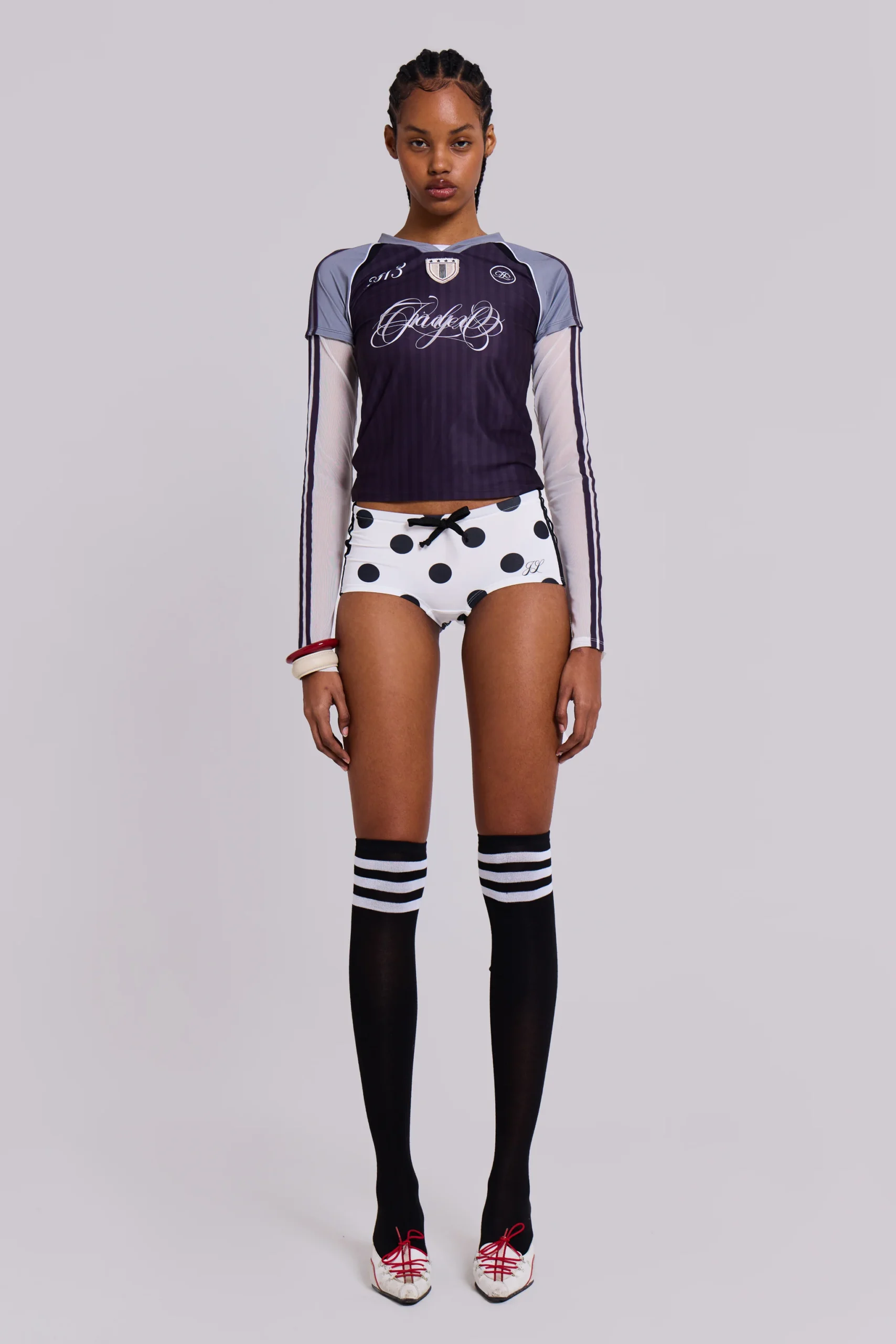 No.13 Polka Dot Football Mini Shorts