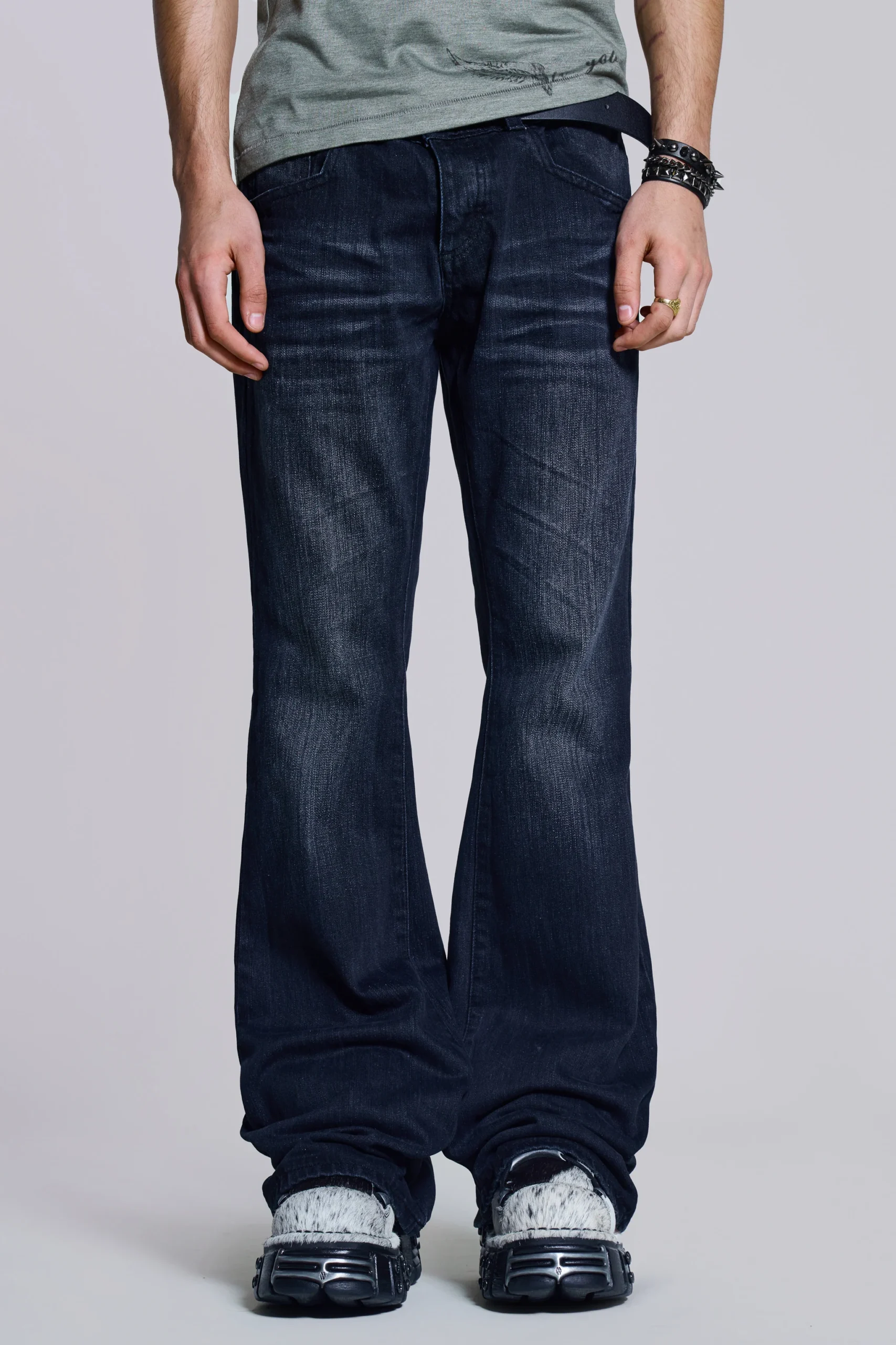 Indigo Creased Drift Bootcut Jeans