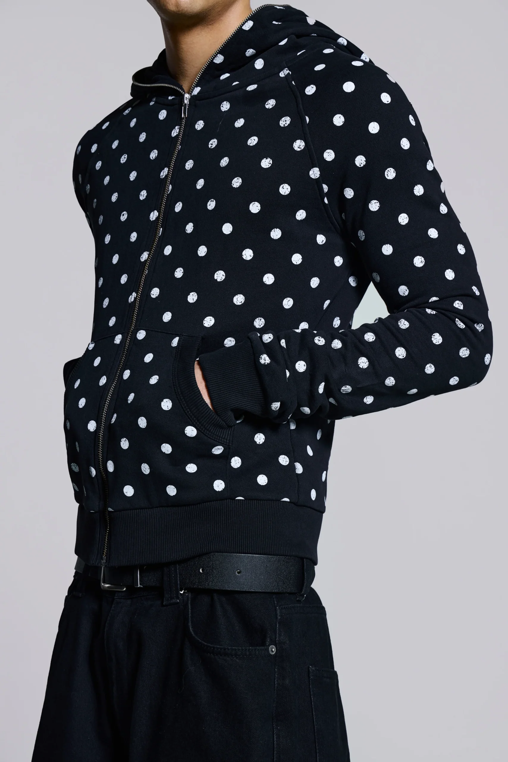 Mono Black Polkadot Hoodie