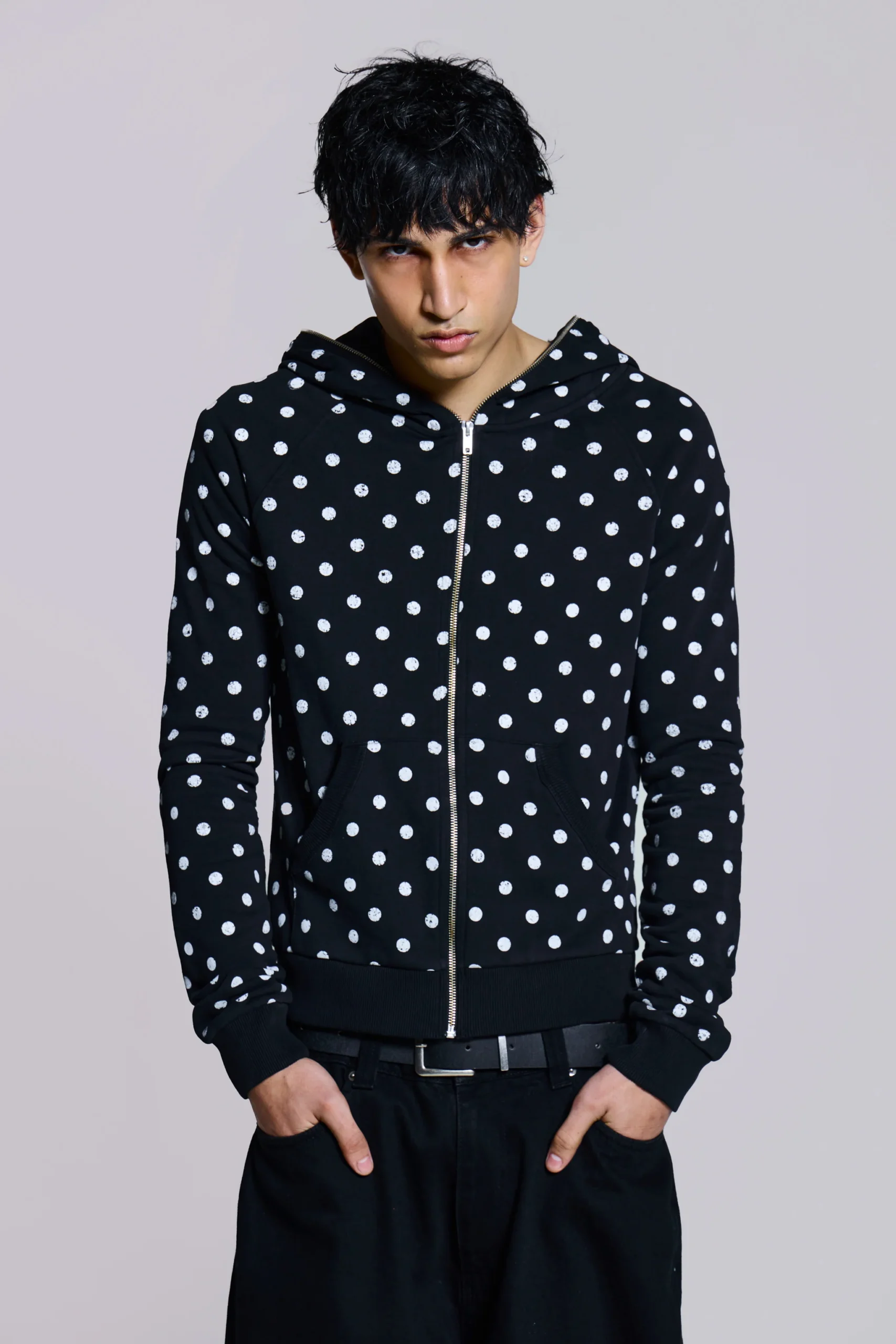 Mono Black Polkadot Hoodie