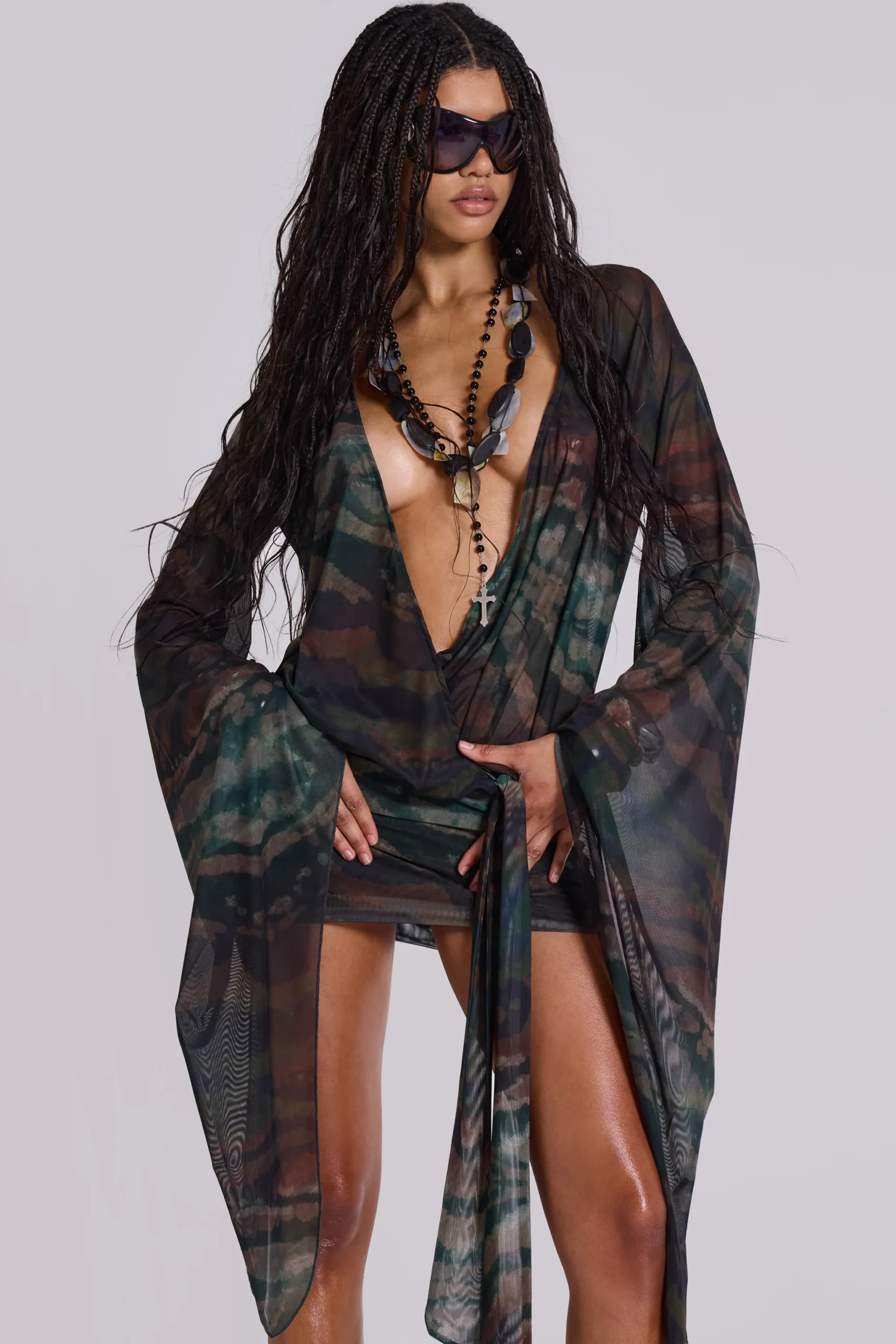 6276-aria-mesh-plunge-mini-dress-in-labyrinth-1.webp Aria Mesh Plunge Mini Dress in Labyrinth