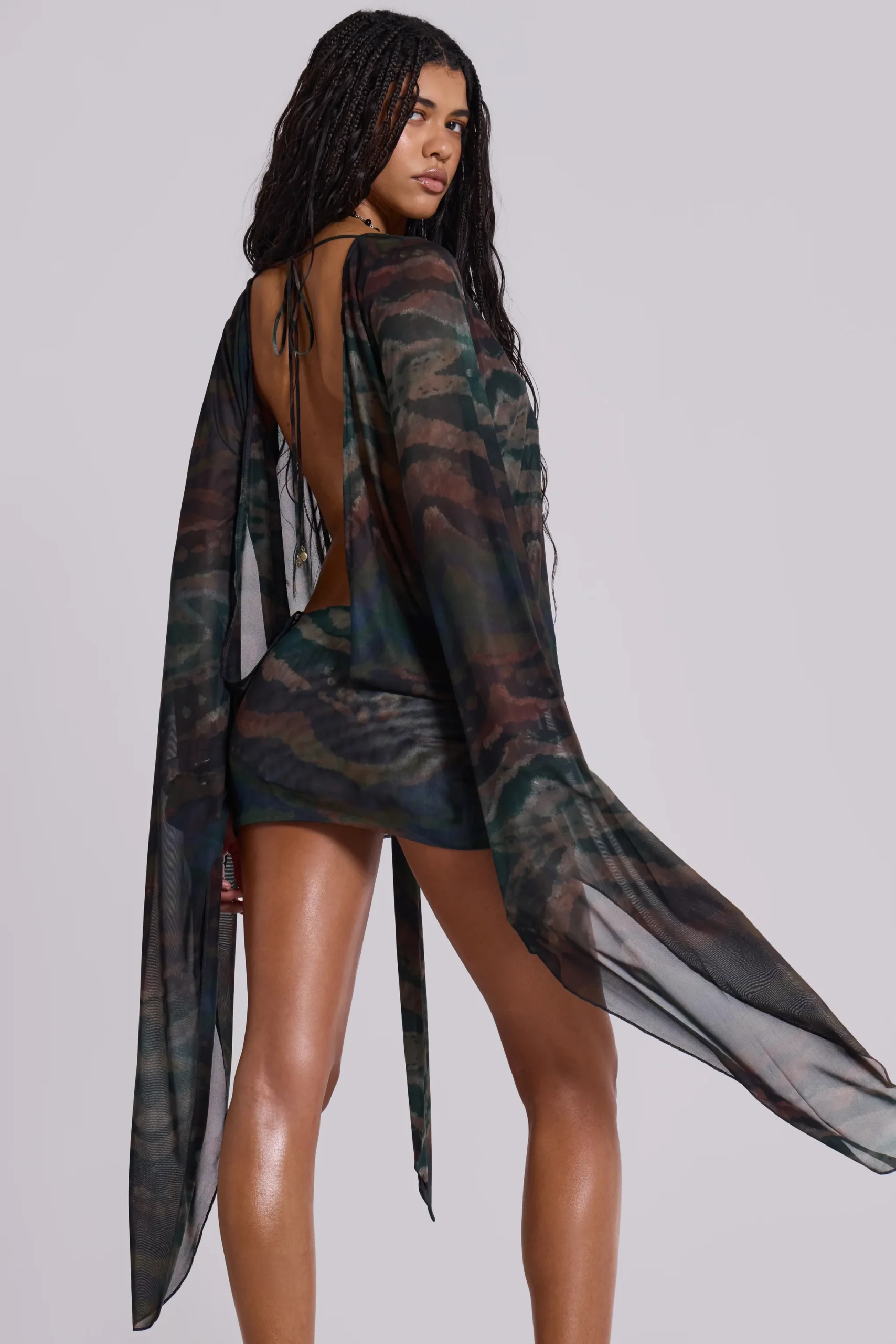 6276-aria-mesh-plunge-mini-dress-in-labyrinth-5.webp Aria Mesh Plunge Mini Dress in Labyrinth