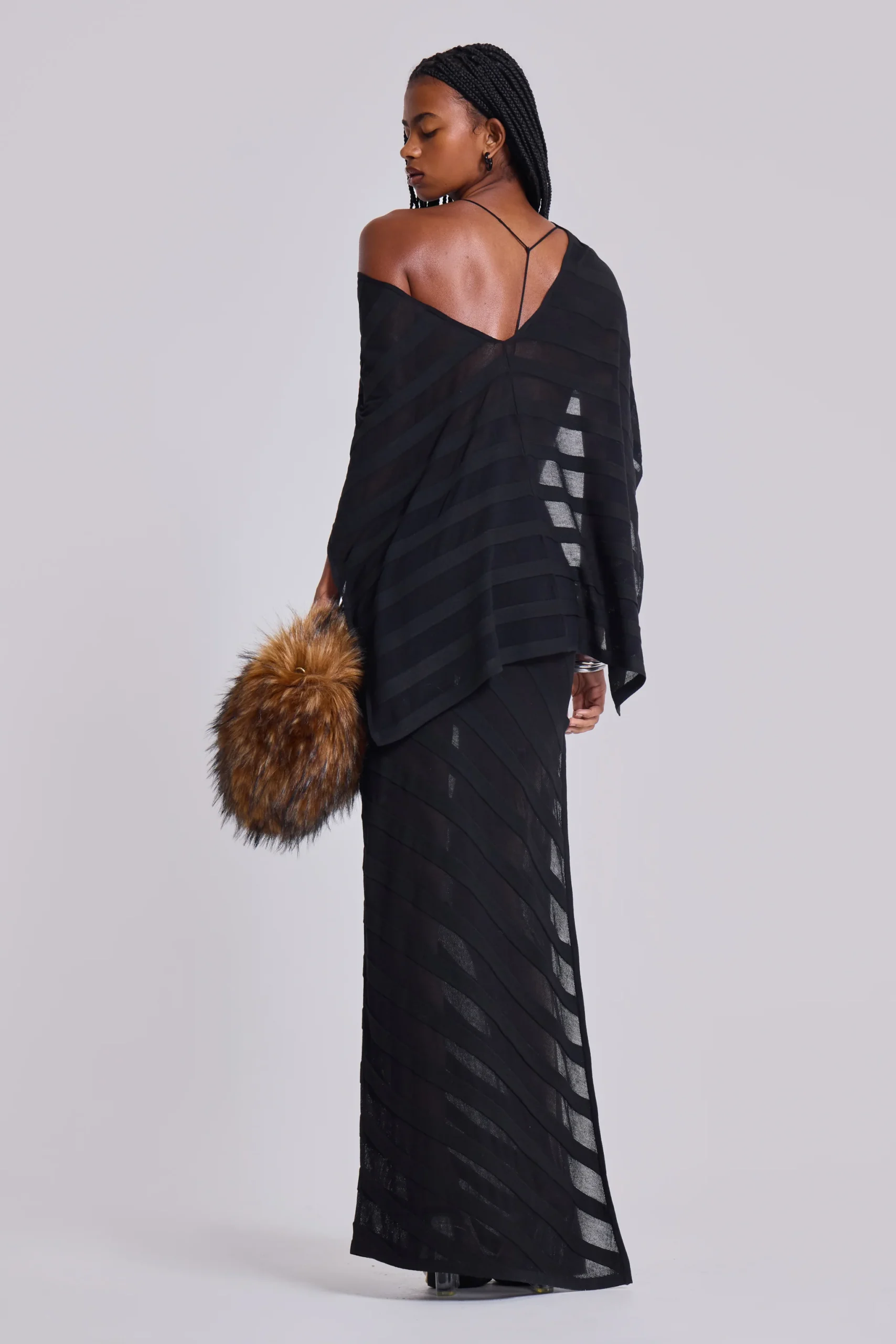 Noir Knit Maxi Dress in Black