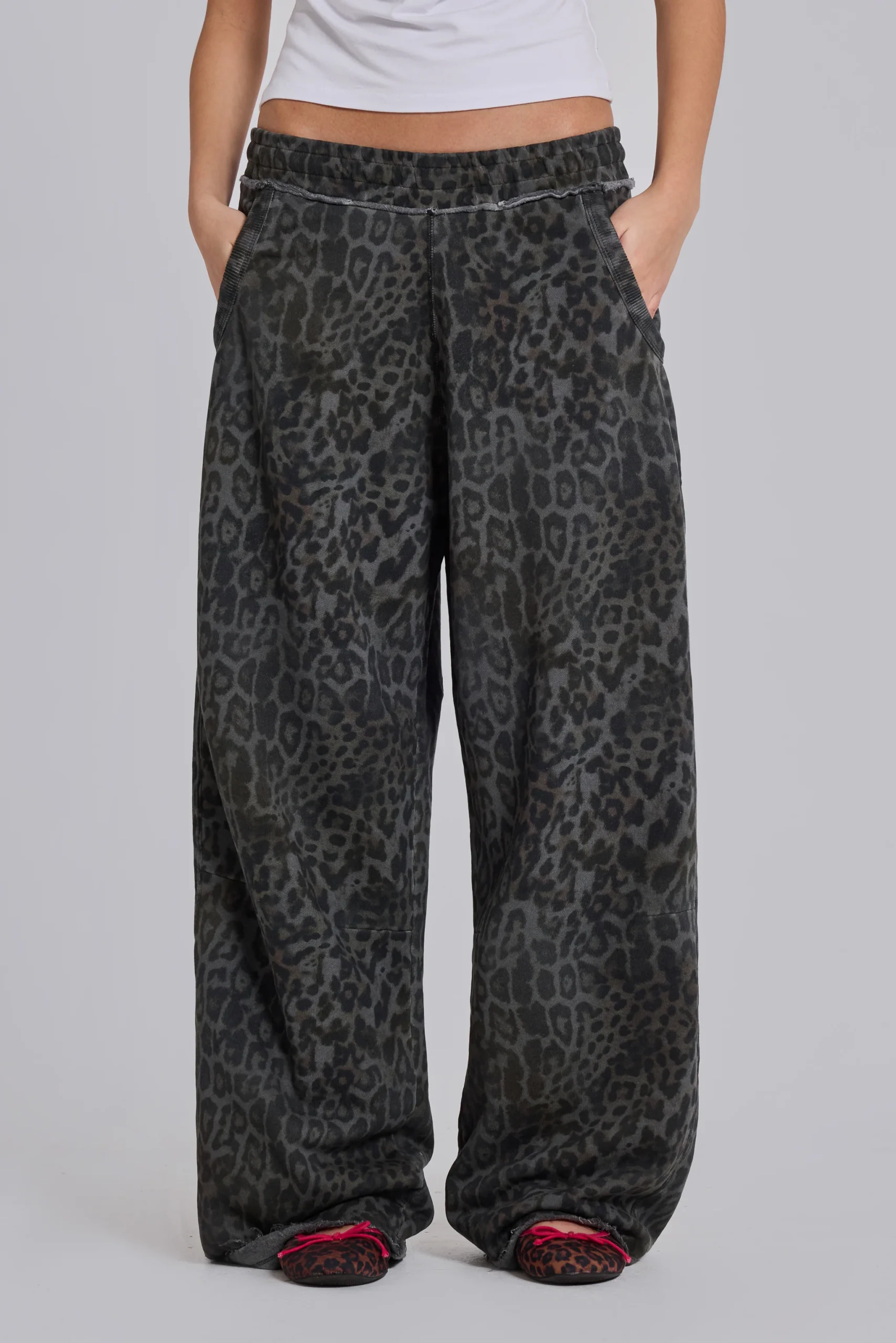 Charcoal Leopard Monster Joggers