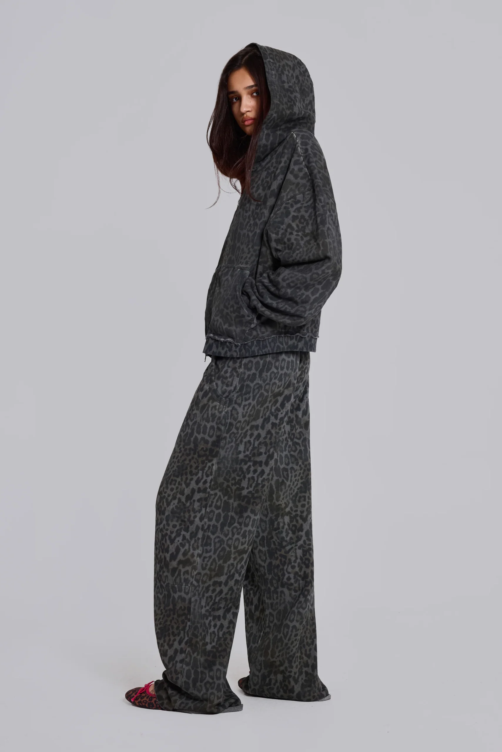 Charcoal Leopard Monster Joggers