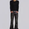 6613-washed-black-pu-drift-bootcut-jeans-4.webp Washed Black PU Drift Bootcut Jeans