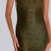 Lavinia Backless Fringe Mini Dress in Khaki