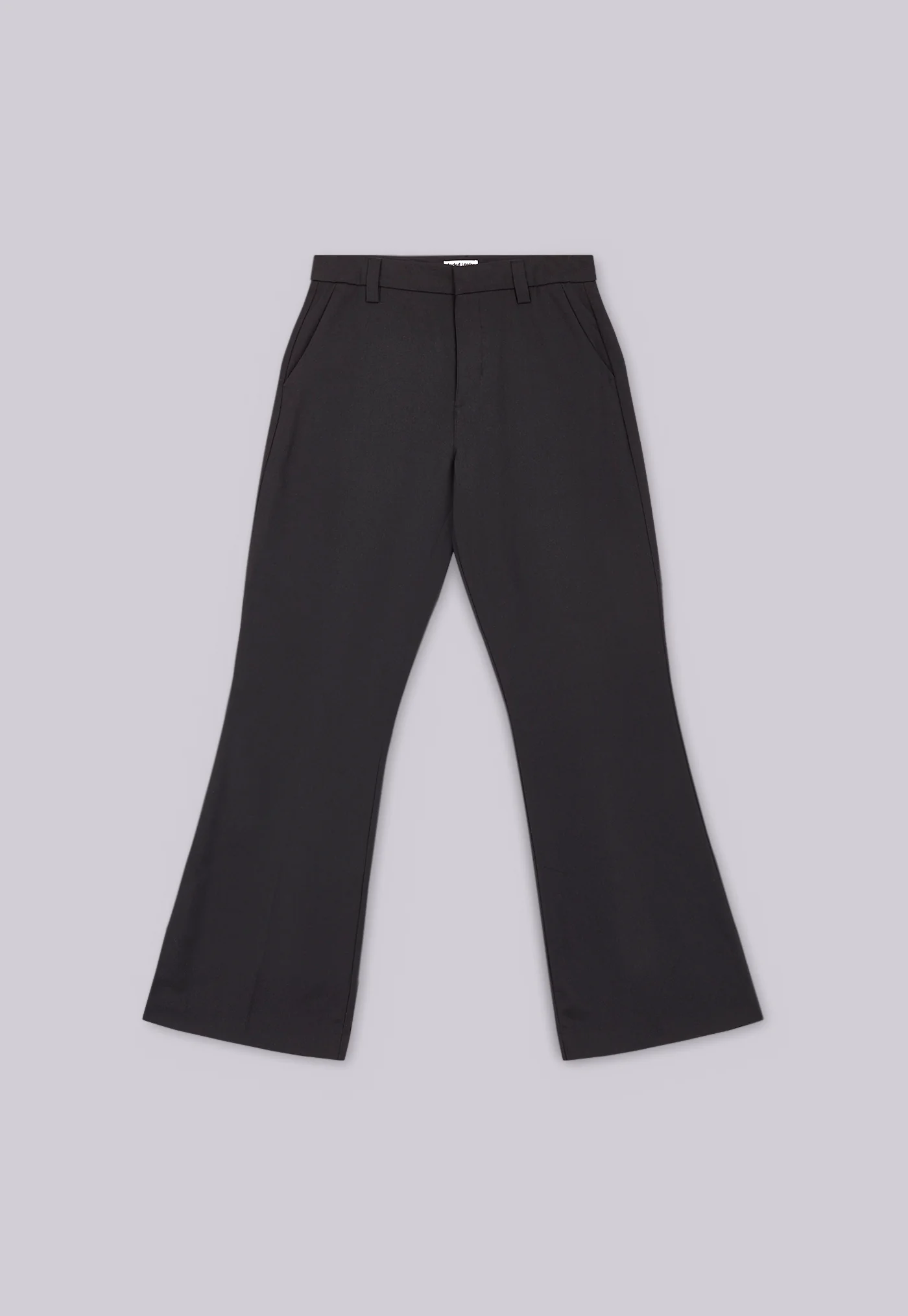Black Stacked Bootcut Suit Pants
