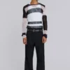 Black Stacked Bootcut Suit Pants