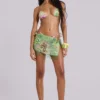 Melona Embellished Wrap Mini Skirt in Lime