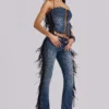 El Topo Fringe Bootcut Jeans in Blue Wash