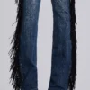 El Topo Fringe Bootcut Jeans in Blue Wash