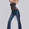 El Topo Fringe Bootcut Jeans in Blue Wash