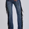 El Topo Fringe Bootcut Jeans in Blue Wash