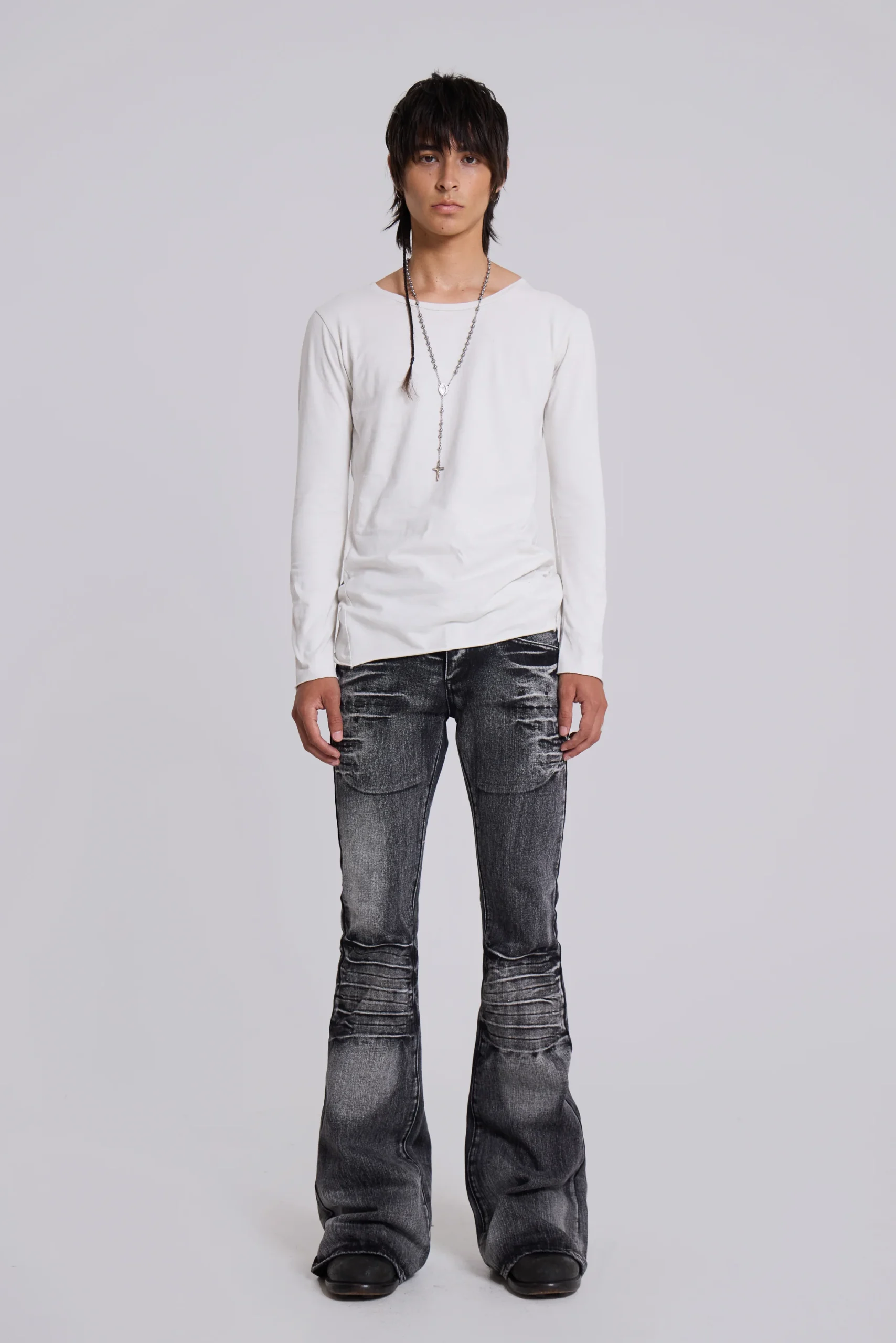 Washed Black Drift Bootcut Jeans