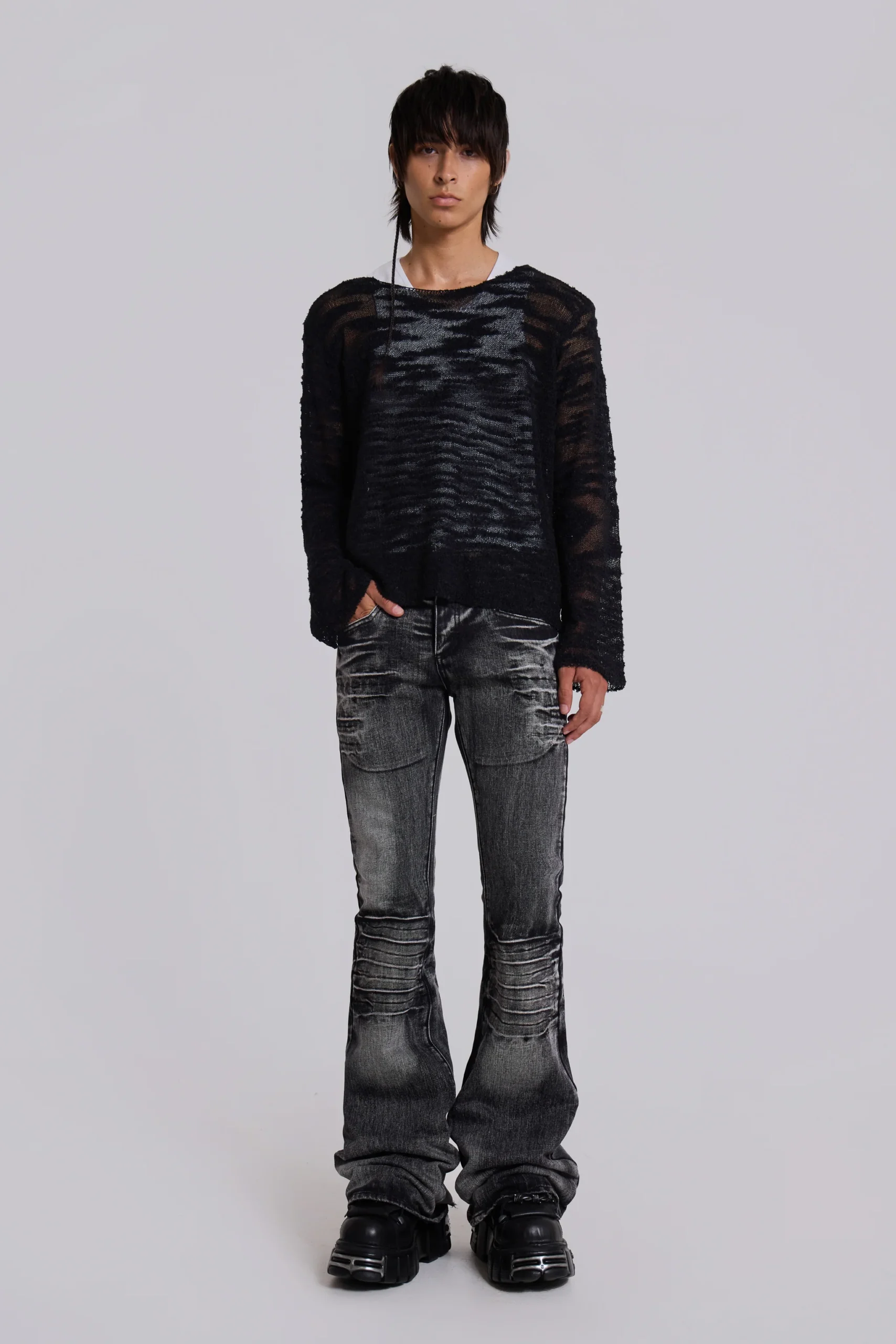 Washed Black Drift Bootcut Jeans