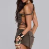 Hedera Asymmetric Backless Mini Dress