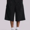 Black Pinstripe Goliath Baggy Shorts