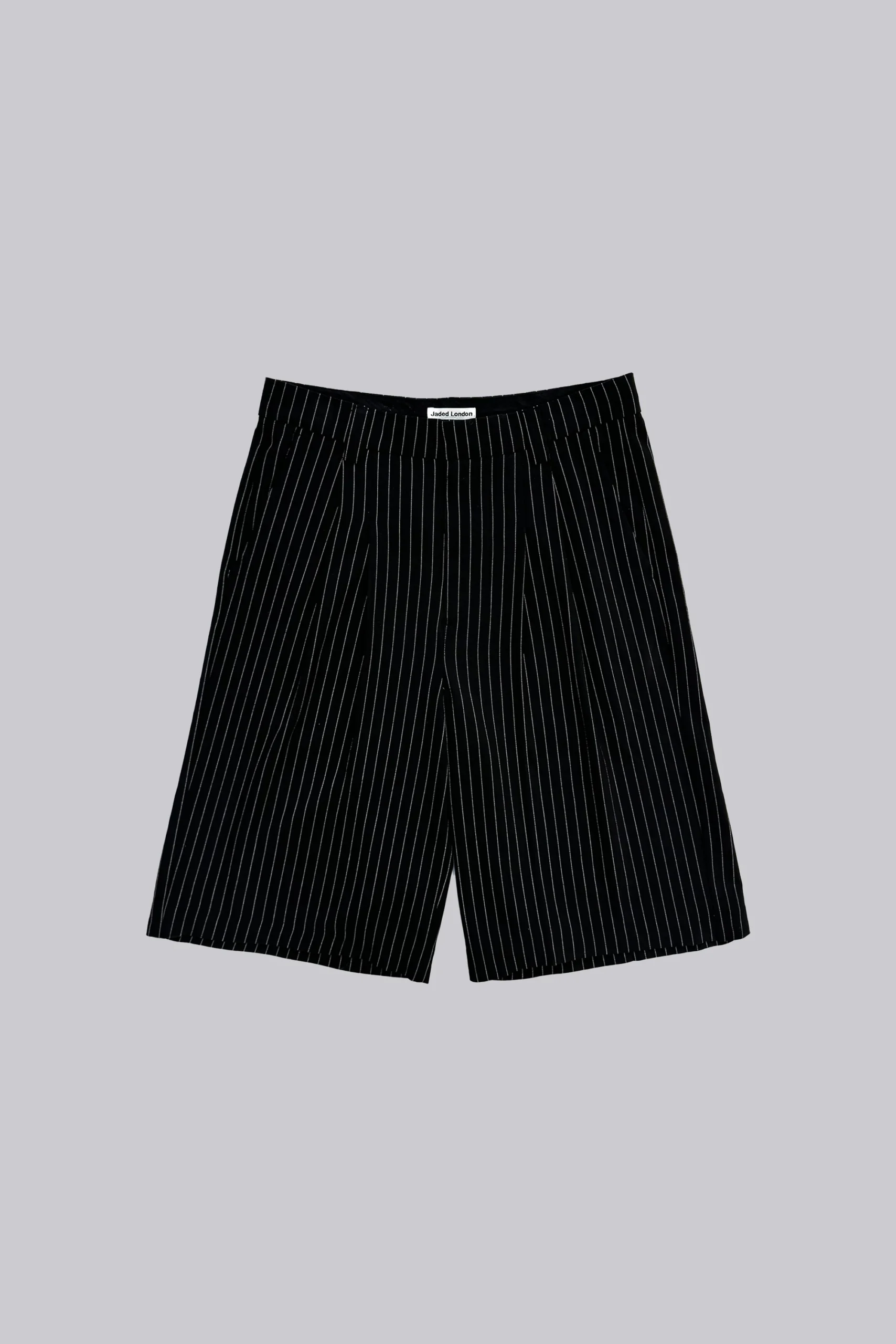 Black Pinstripe Goliath Baggy Shorts