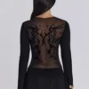 Black Wings Mesh Dress