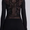 Black Wings Mesh Dress