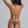 Rosario Beaded Fringe Triangle Bikini Top