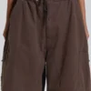 Brown Parachute Cargo Shorts