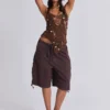 Brown Parachute Cargo Shorts