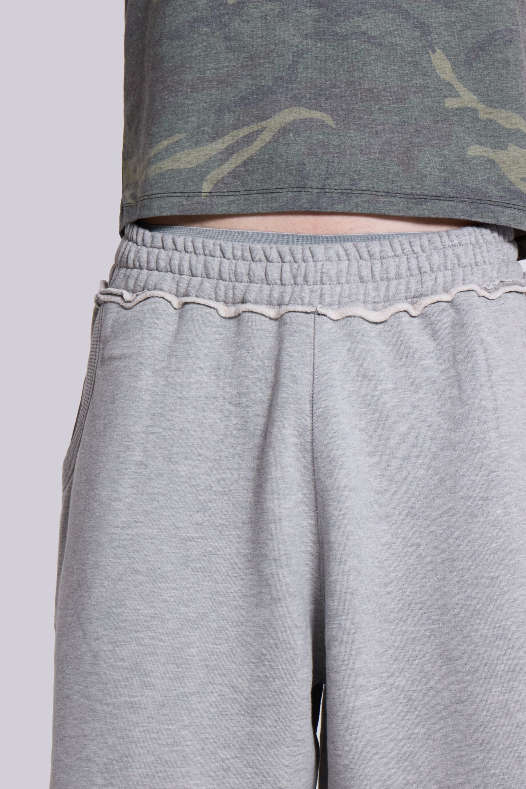 Grey Marl Monster Jogger Baggy Shorts