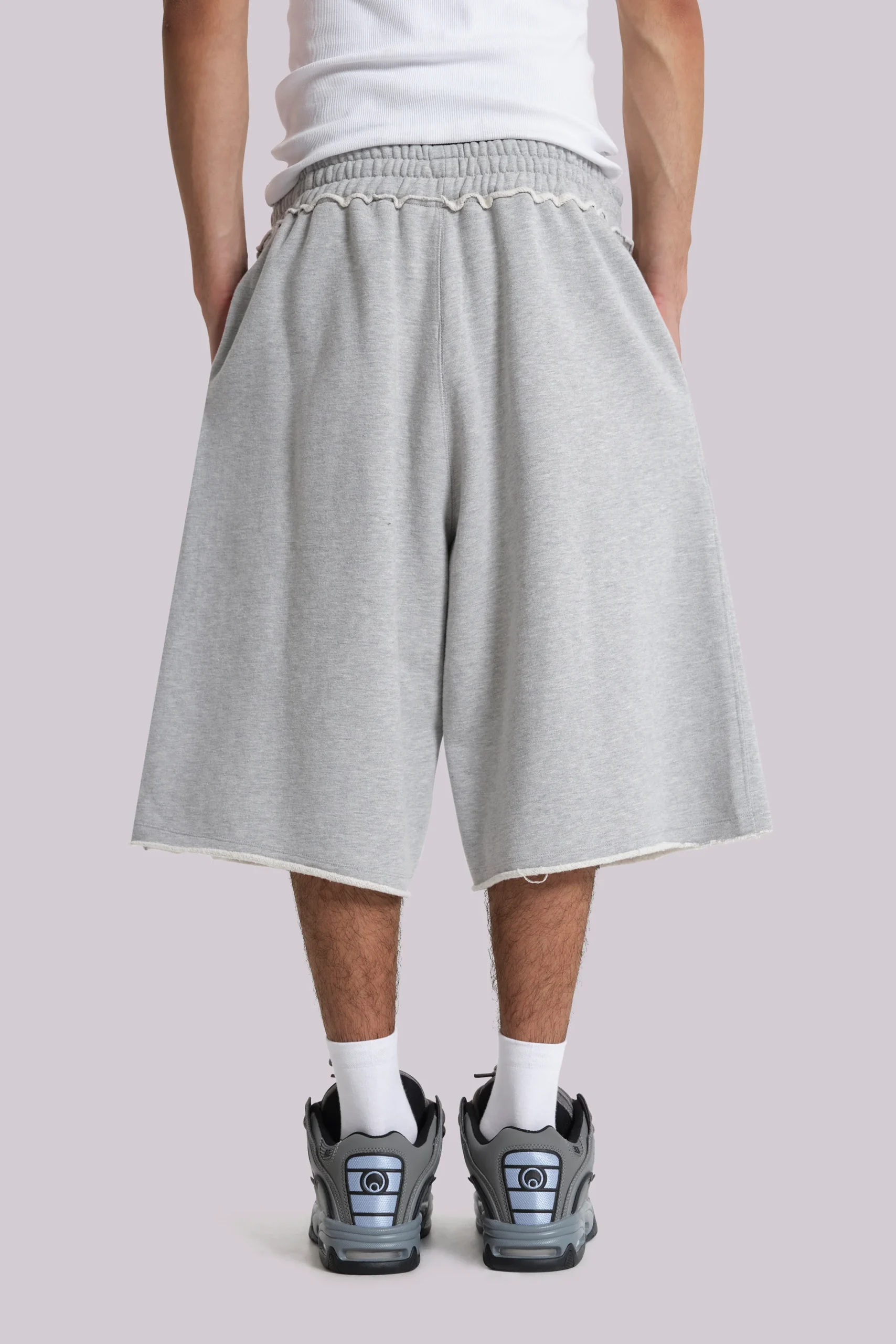 Grey Marl Monster Jogger Baggy Shorts