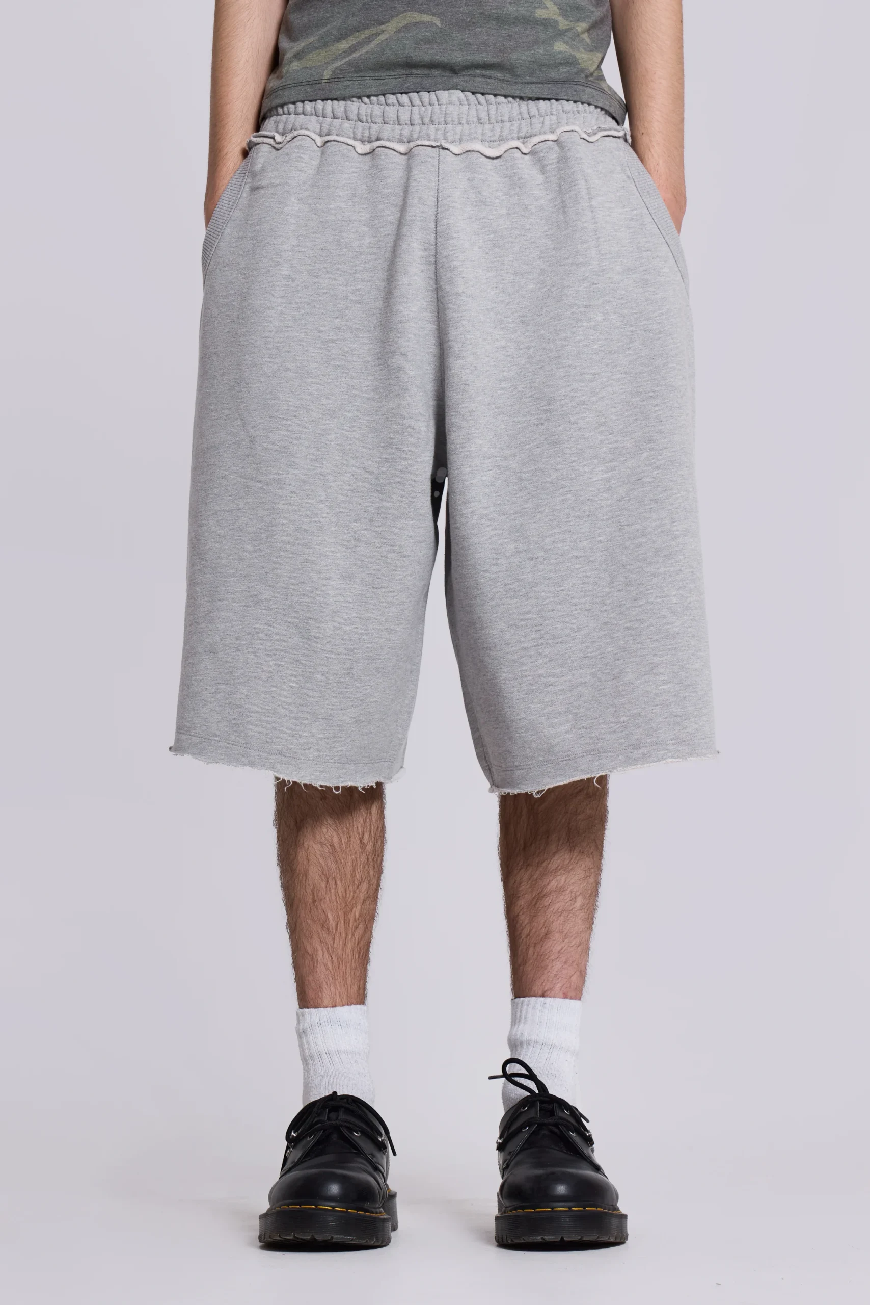 Grey Marl Monster Jogger Baggy Shorts