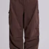 Brown Parachute Cargo Pants