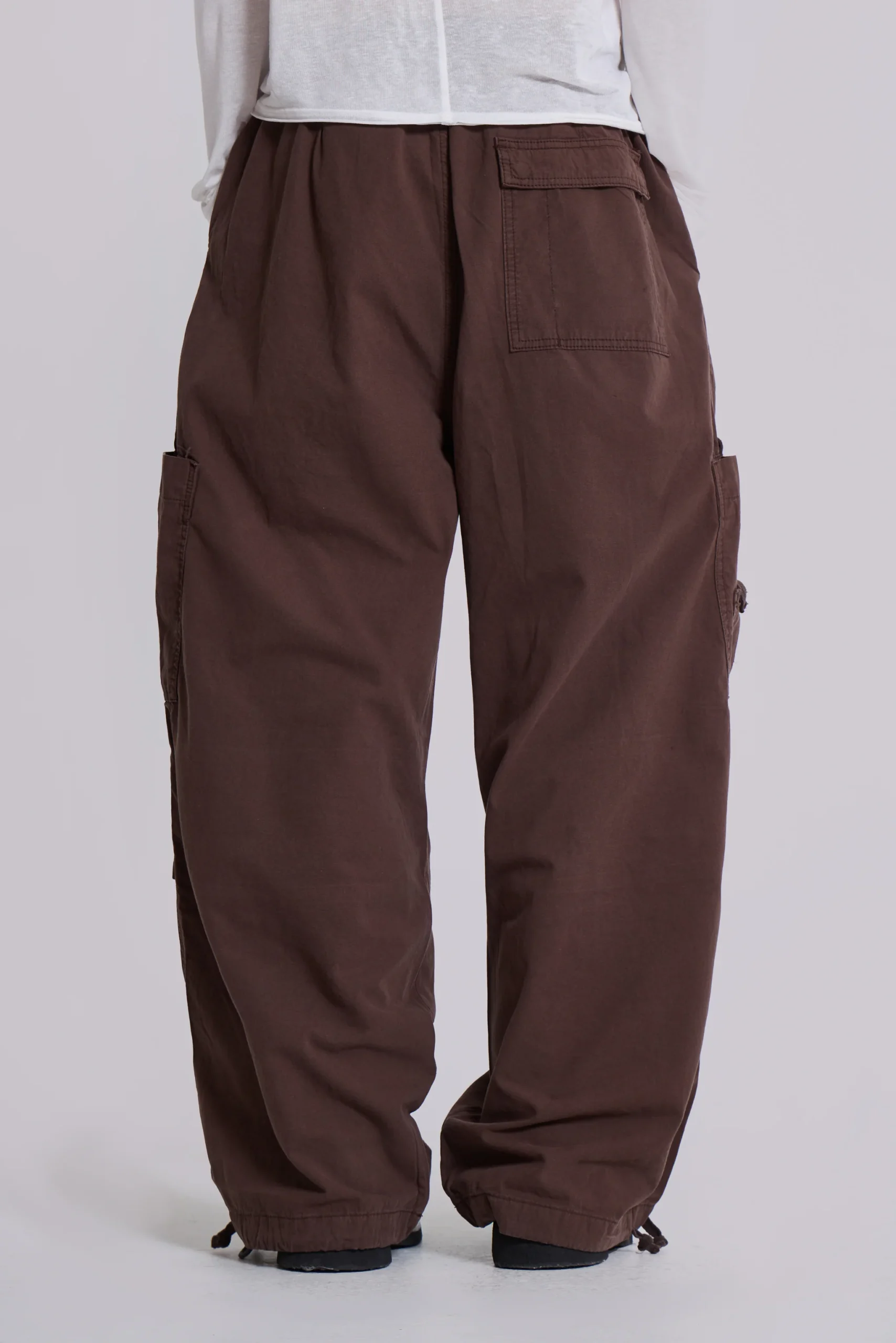 Brown Parachute Cargo Pants