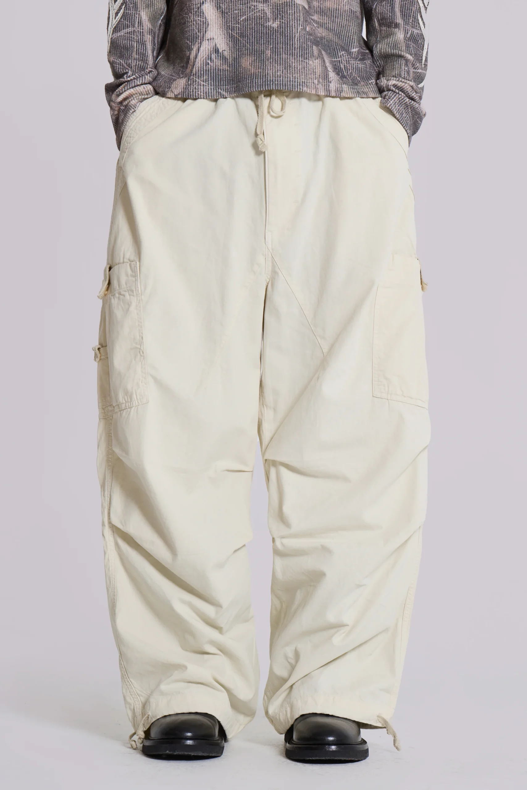 7068-ecru-parachute-cargo-pants-1.webp Ecru Parachute Cargo Pants