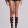 Ardor Coated Mini Denim Shorts in Black