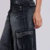 Sun Faded Black Trooper Cargo Pants