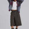 Brown Check Jumbo Jorts