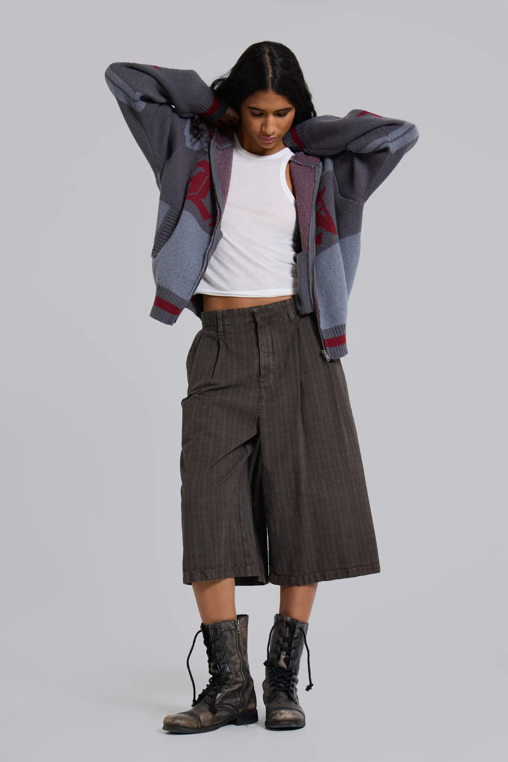 Brown Check Jumbo Jorts