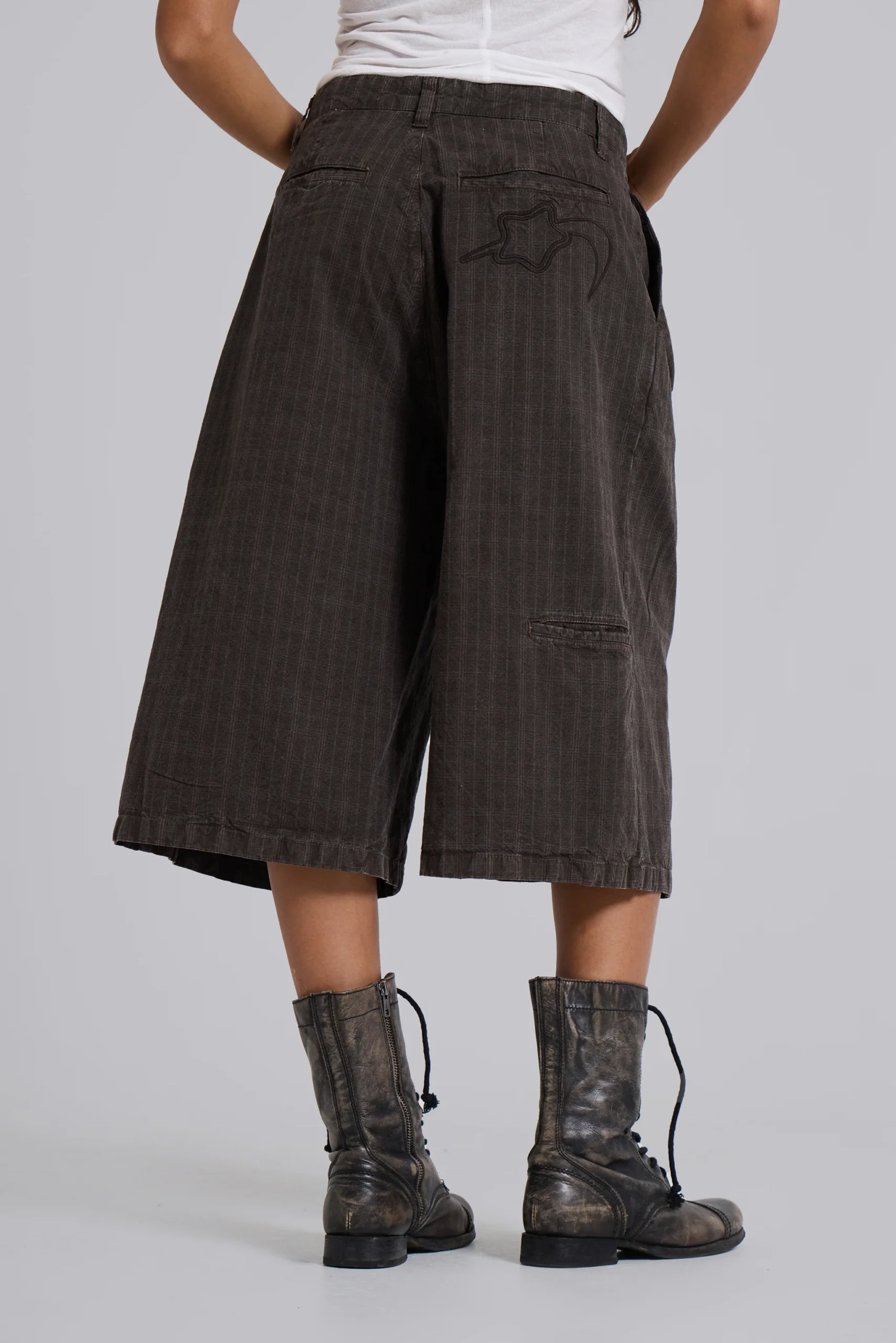 Brown Check Jumbo Jorts