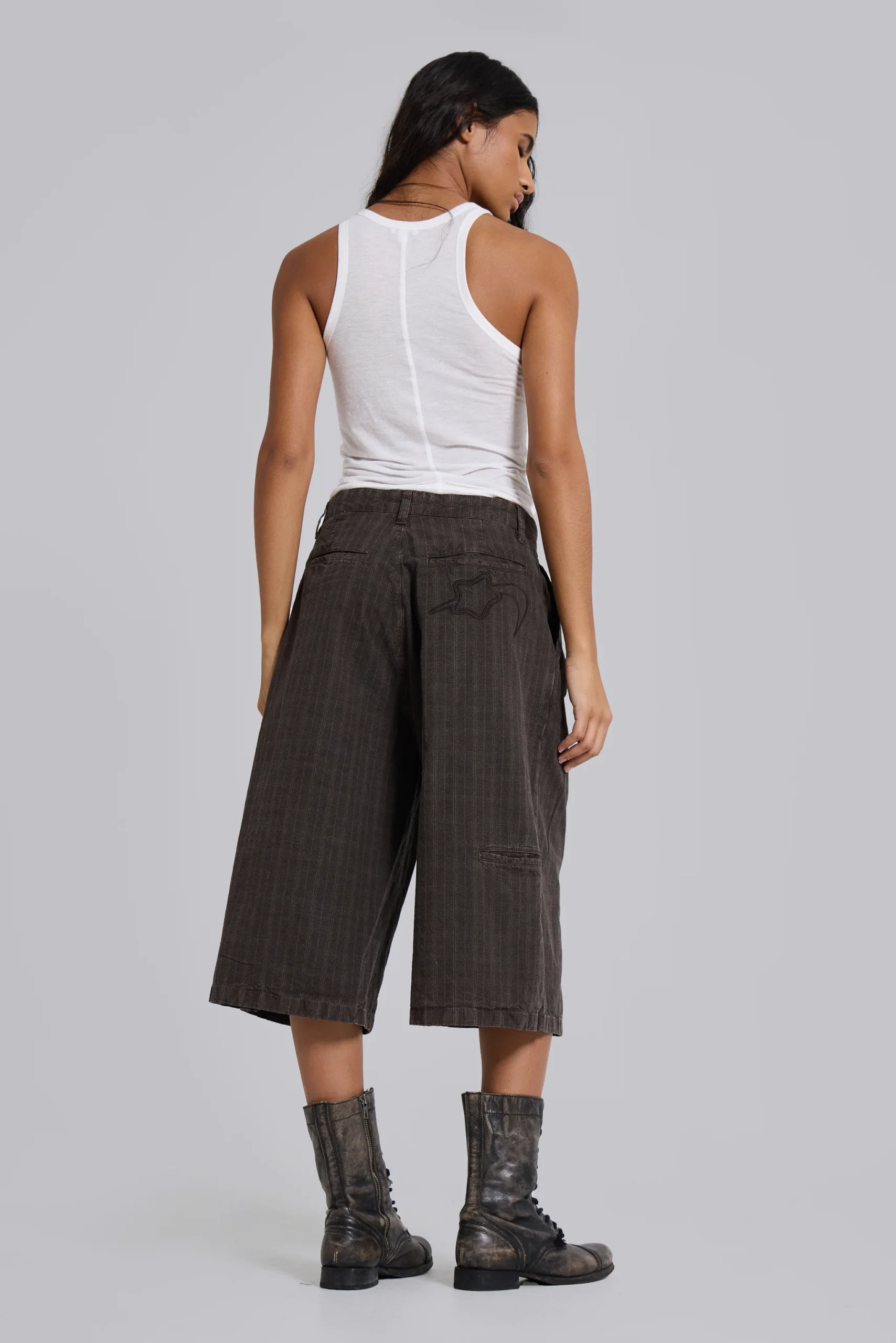 Brown Check Jumbo Jorts