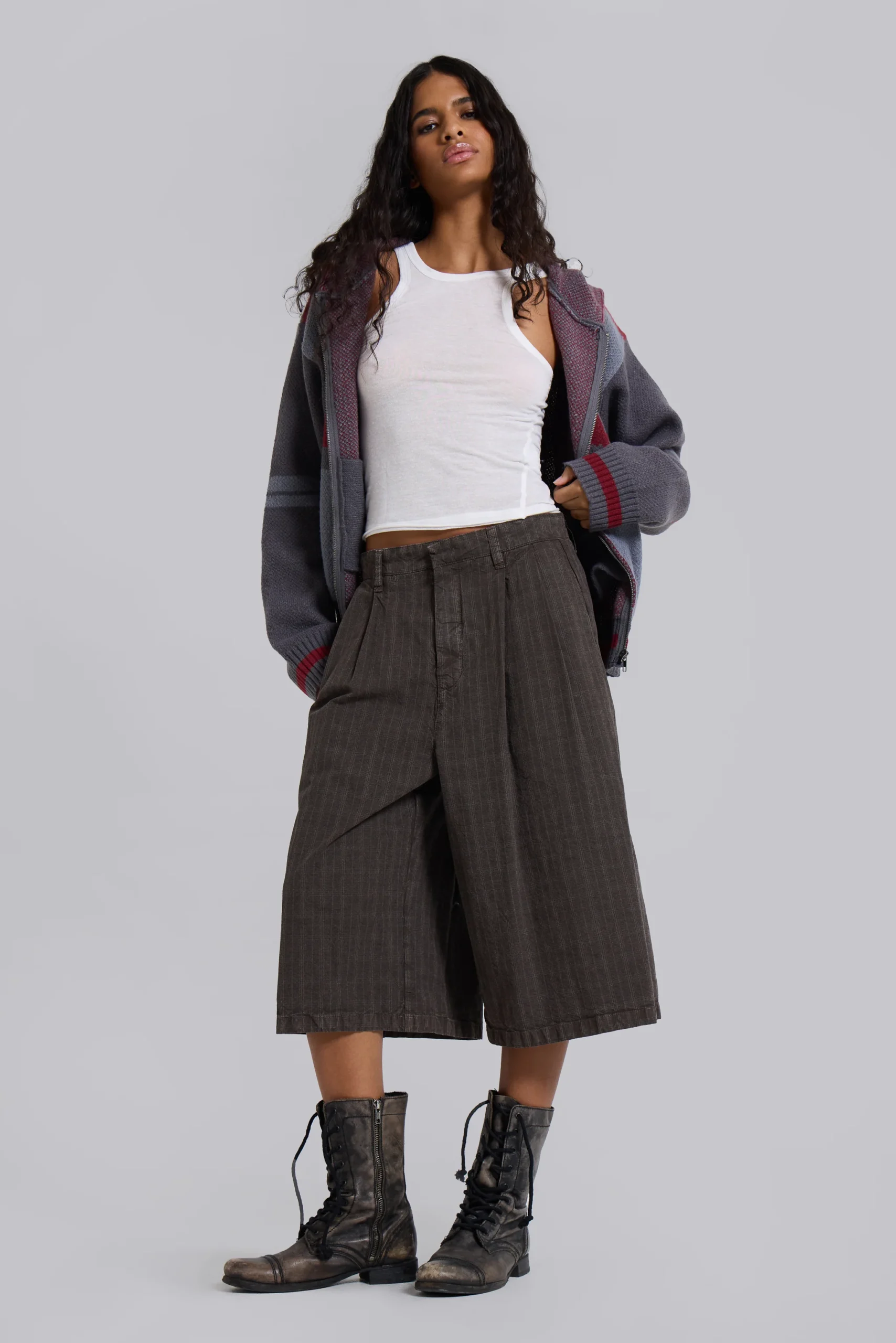Brown Check Jumbo Jorts